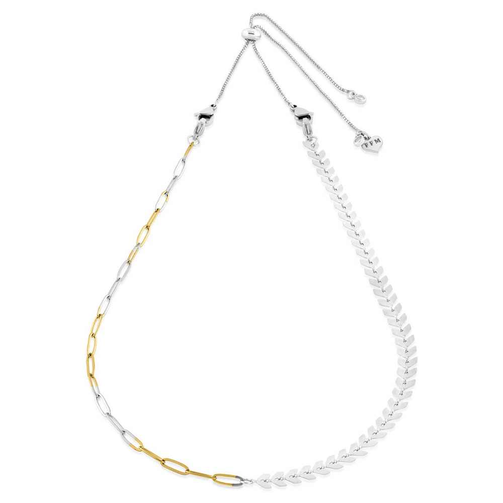 Ombre Paperclip & Herringbone Necklace